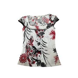 vintage paris blues oriental milkmaid top